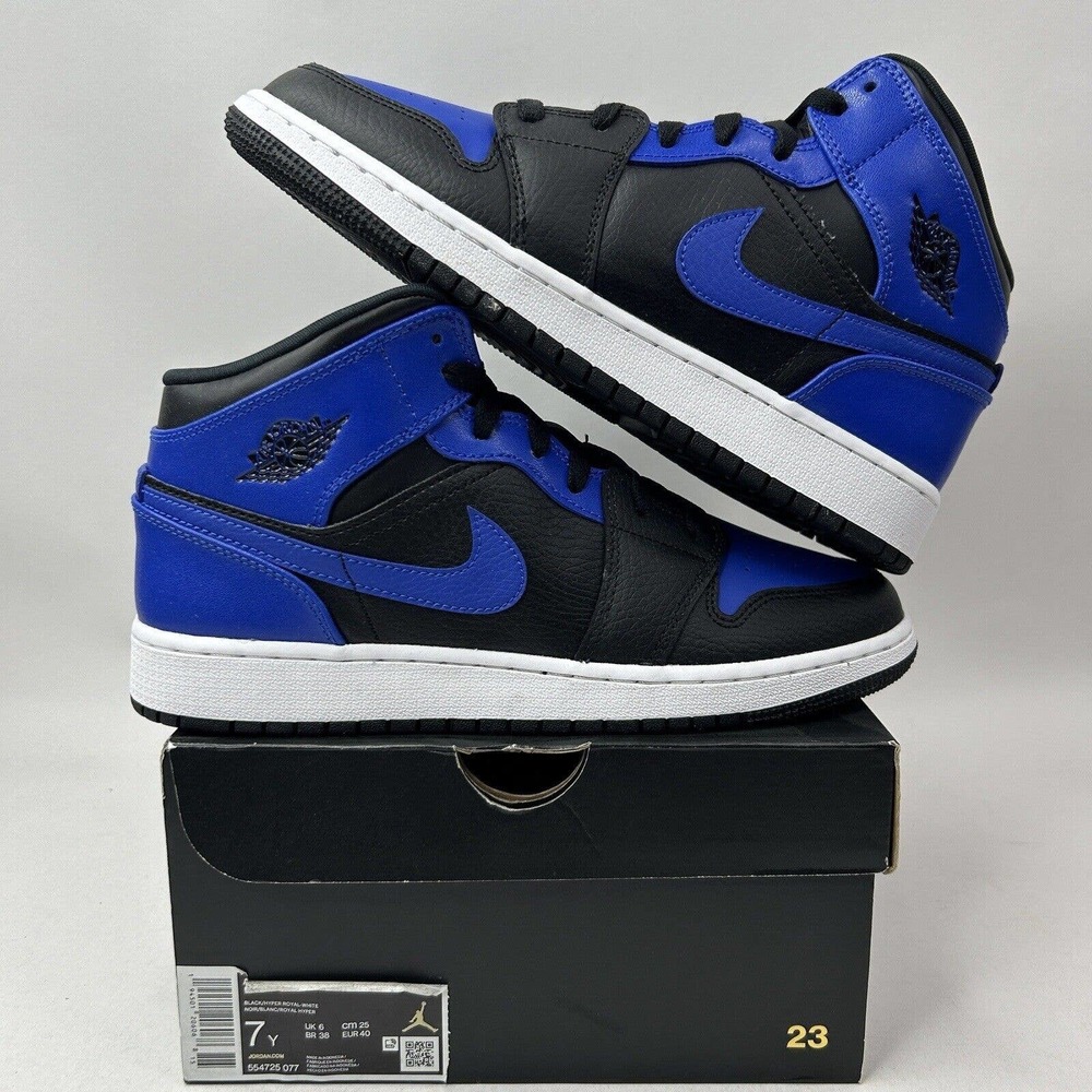 Nike Shoes Air Jordan 1 Mid Retro GS “Hyper Royal” 2023 - Picture 1 of 5